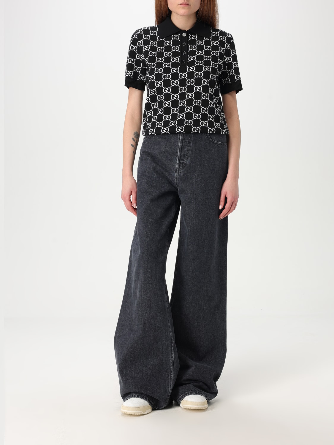 Tシャツ・カットソー GUCCI Woman Polo Shirt Black 814273XKEJP 1070 GUCCI: Top woman - Black | Gucci polo shirt 814273XKEJP