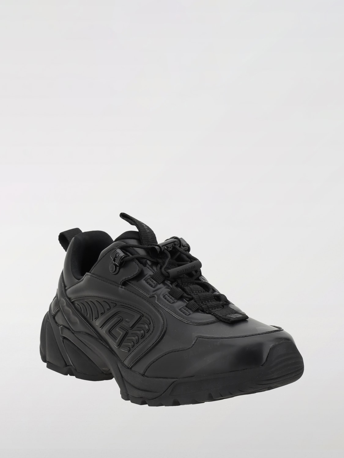 スニーカー BALMAIN Men Sneakers EM1VI357LGSZ0PA Black B-Court B-Buzz trainers in embossed calfskin black black