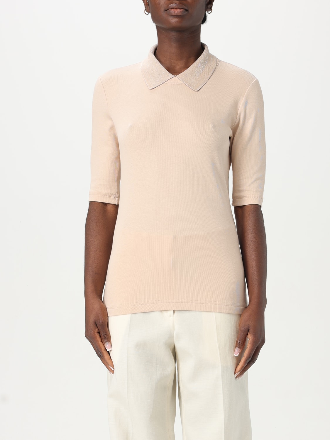 Tシャツ・カットソー FABIANA FILIPPI Woman T-Shirt Beige JED265F161L241 1261 FABIANA FILIPPI: T-shirt woman - Beige | Fabiana Filippi