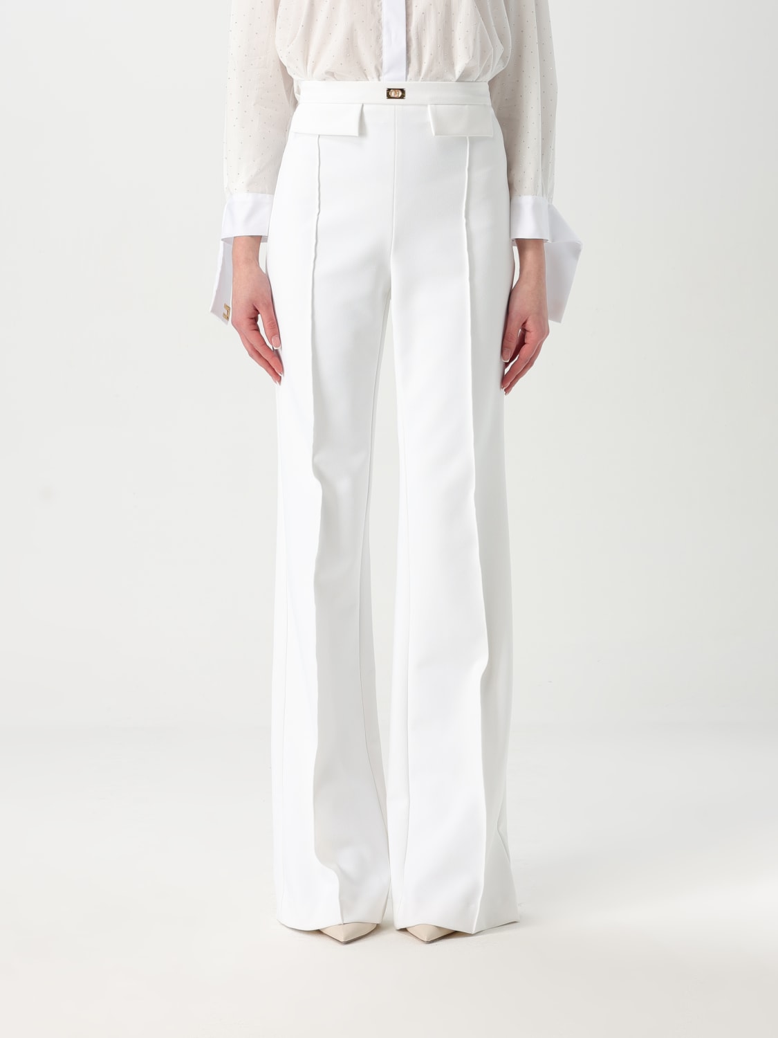 パンツ ELISABETTA FRANCHI Woman Pants Ivory PA076 360 ELISABETTA FRANCHI: Pants woman - Ivory | Elisabetta Franchi