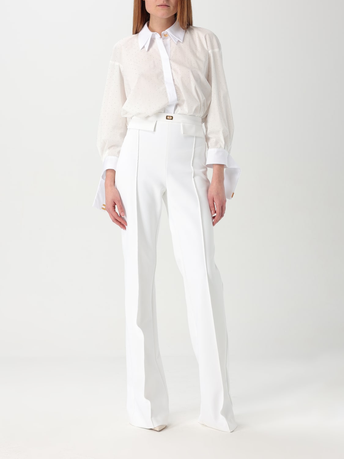 パンツ ELISABETTA FRANCHI Woman Pants Ivory PA085 360 ELISABETTA FRANCHI: Pants woman - Ivory | Elisabetta Franchi