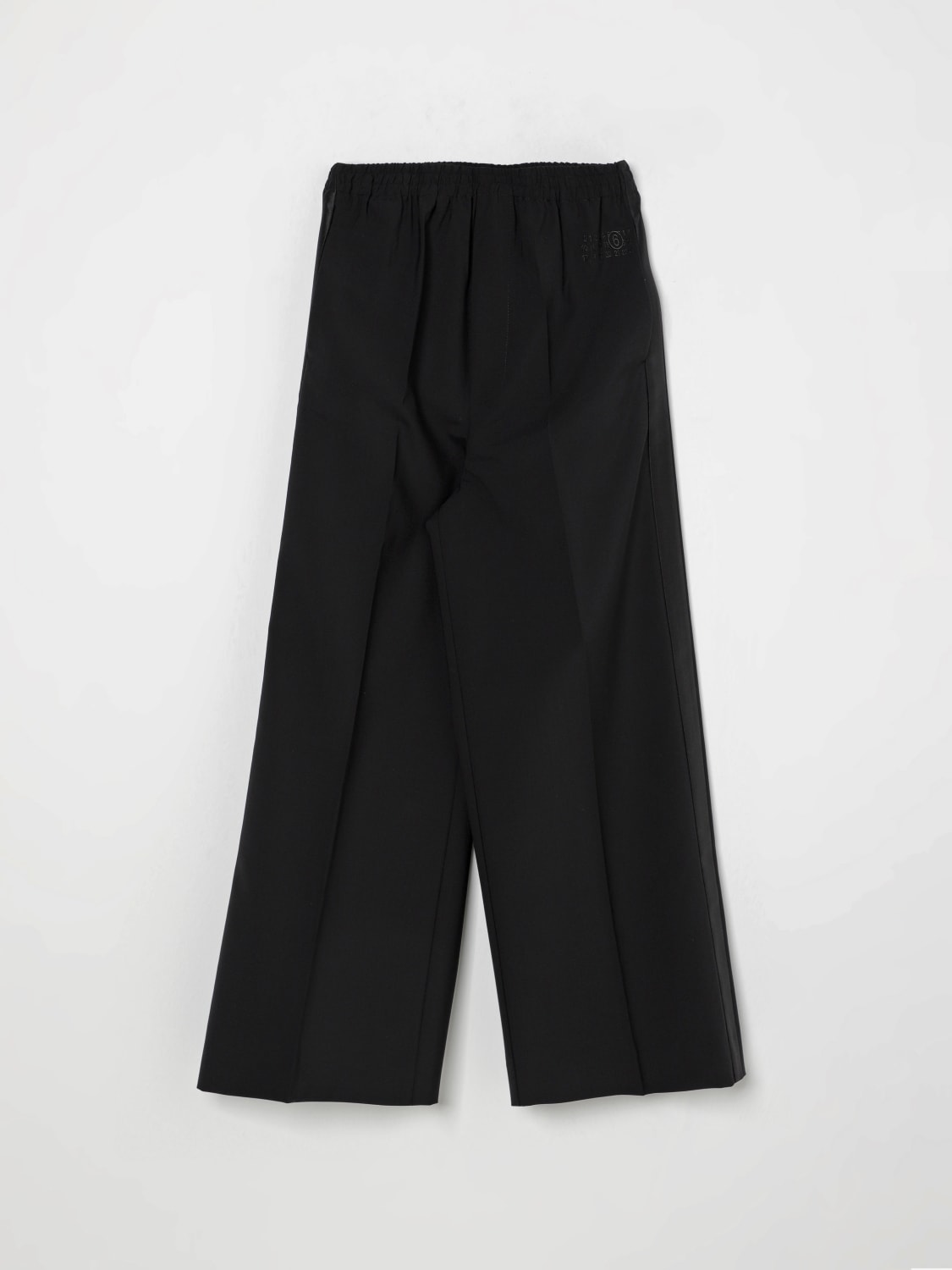 MM6 MAISON MARGIELA PANTALONE: Pantaloni plissé in misto lana Mm6 Maison Margiela, Nero - Img 1