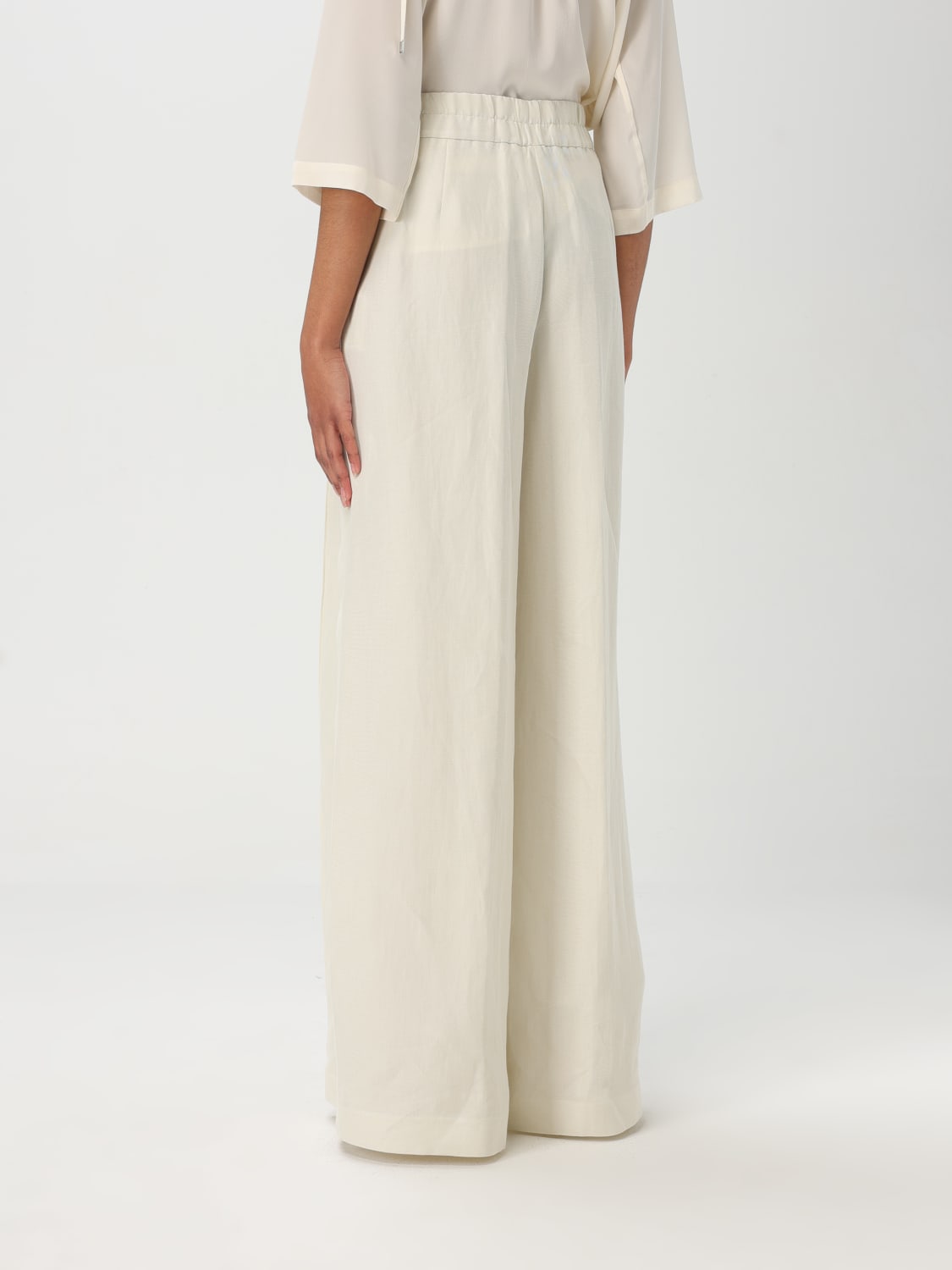 LIVIANA CONTI PANTALONE: Pantalone Liviana Conti in lino , Burro - Img 2