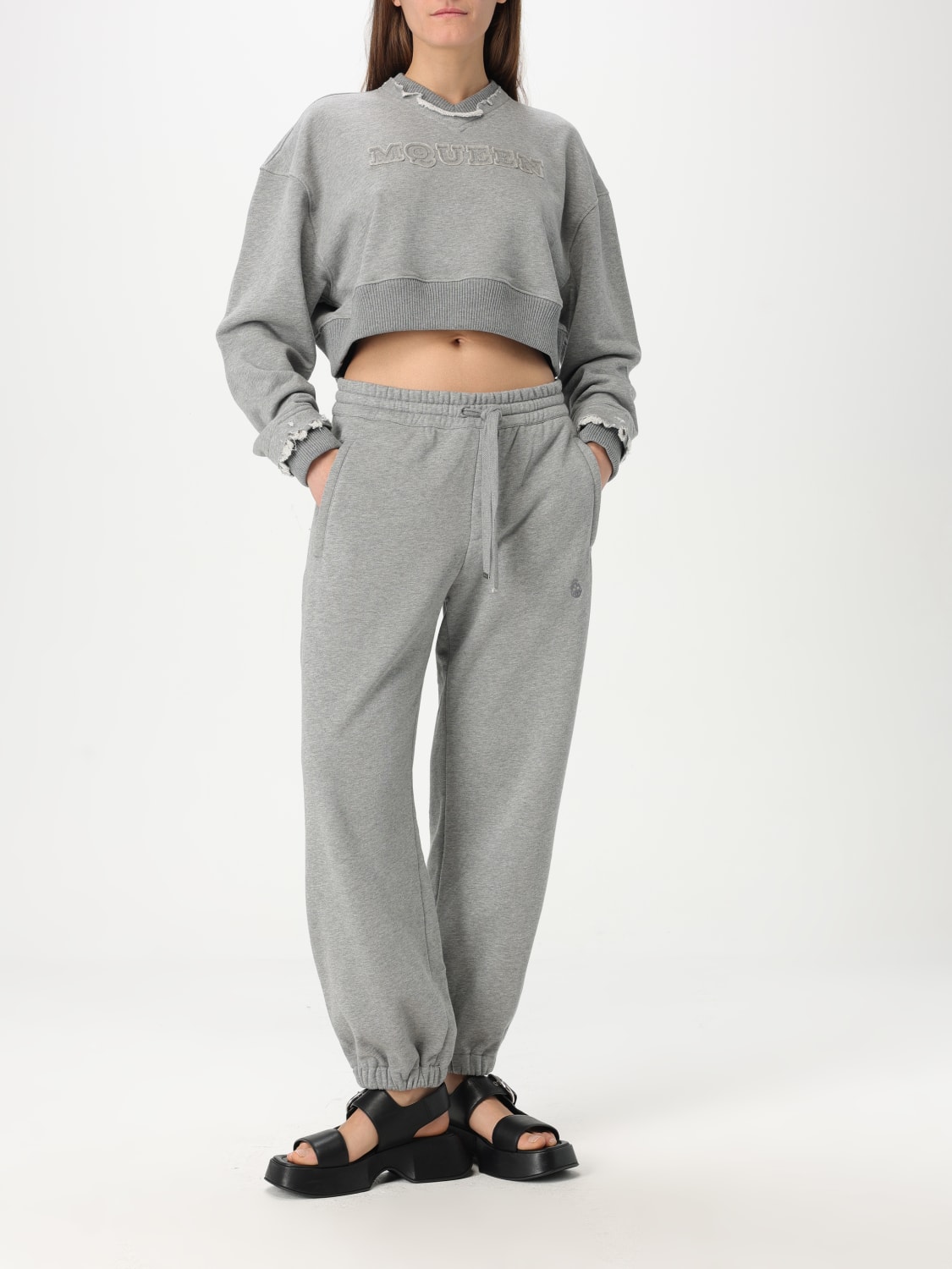 MCQUEEN SWEATSHIRT: Sweatshirt woman McQueen, Grey - Img 2