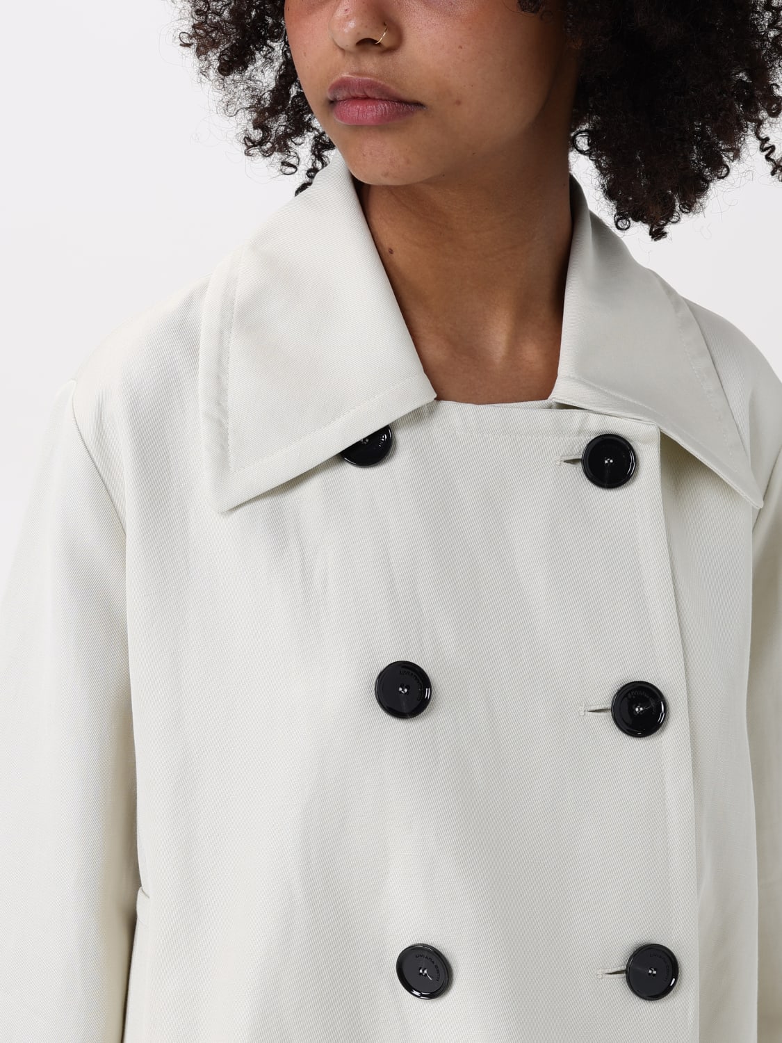 アウターその他 LIVIANA CONTI Woman Trench coat Butter F5SL84 A06-2 LIVIANA CONTI: double-breasted linen and viscose trench coat