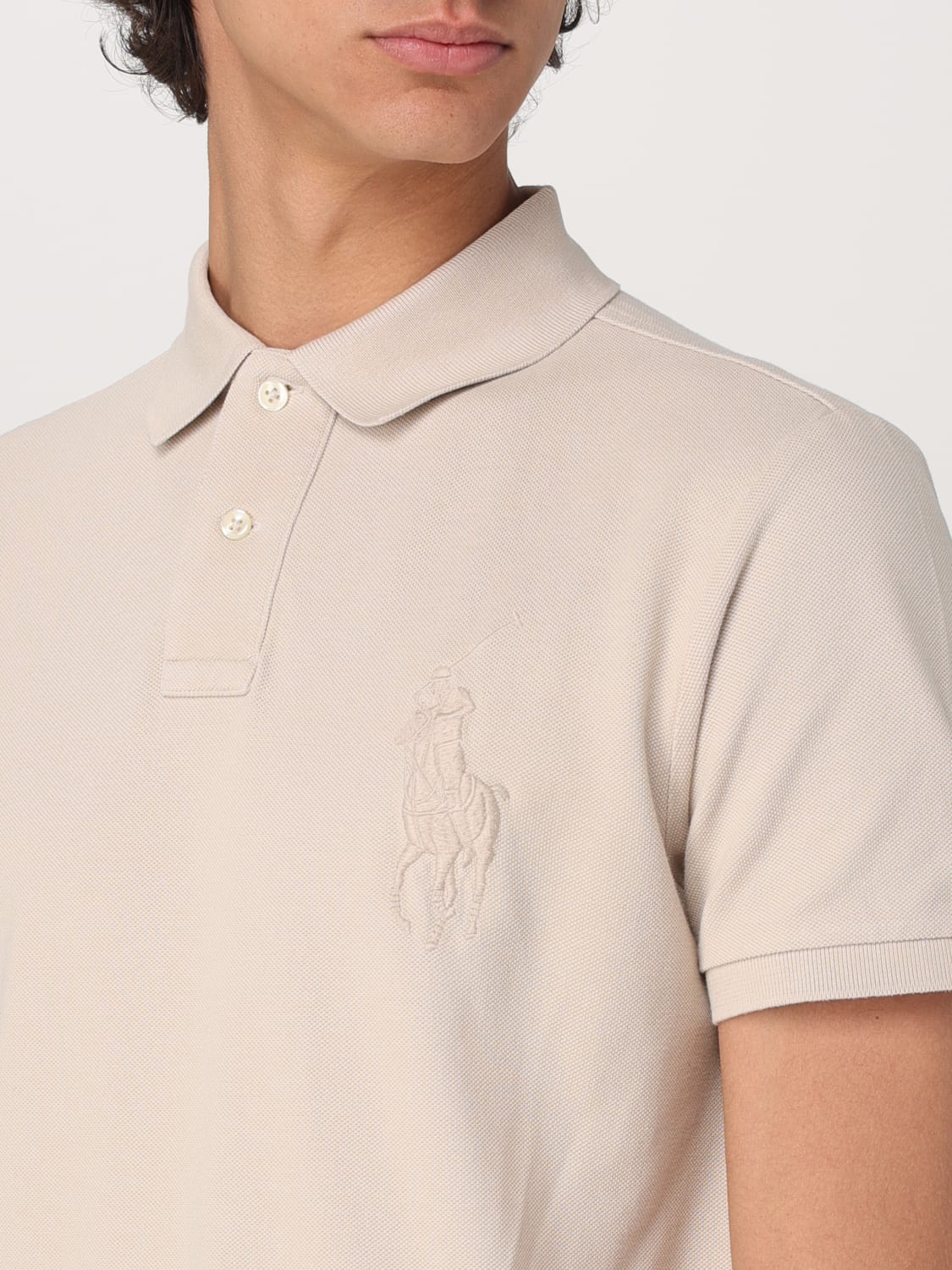 POLO RALPH LAUREN POLO: Polo in cotone con logo Polo Ralph Lauren, Grigio - Img 3