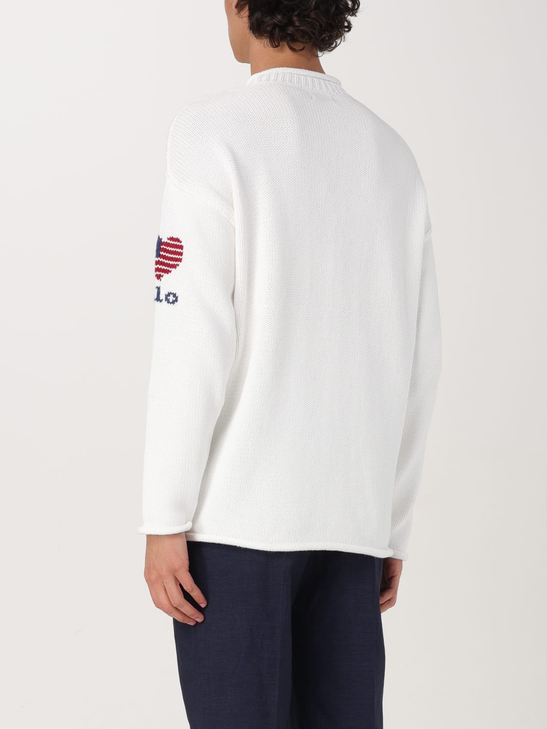 POLO RALPH LAUREN MAGLIA: Maglia bandiera Polo Ralph Lauren in cotone, Bianco - Img 2