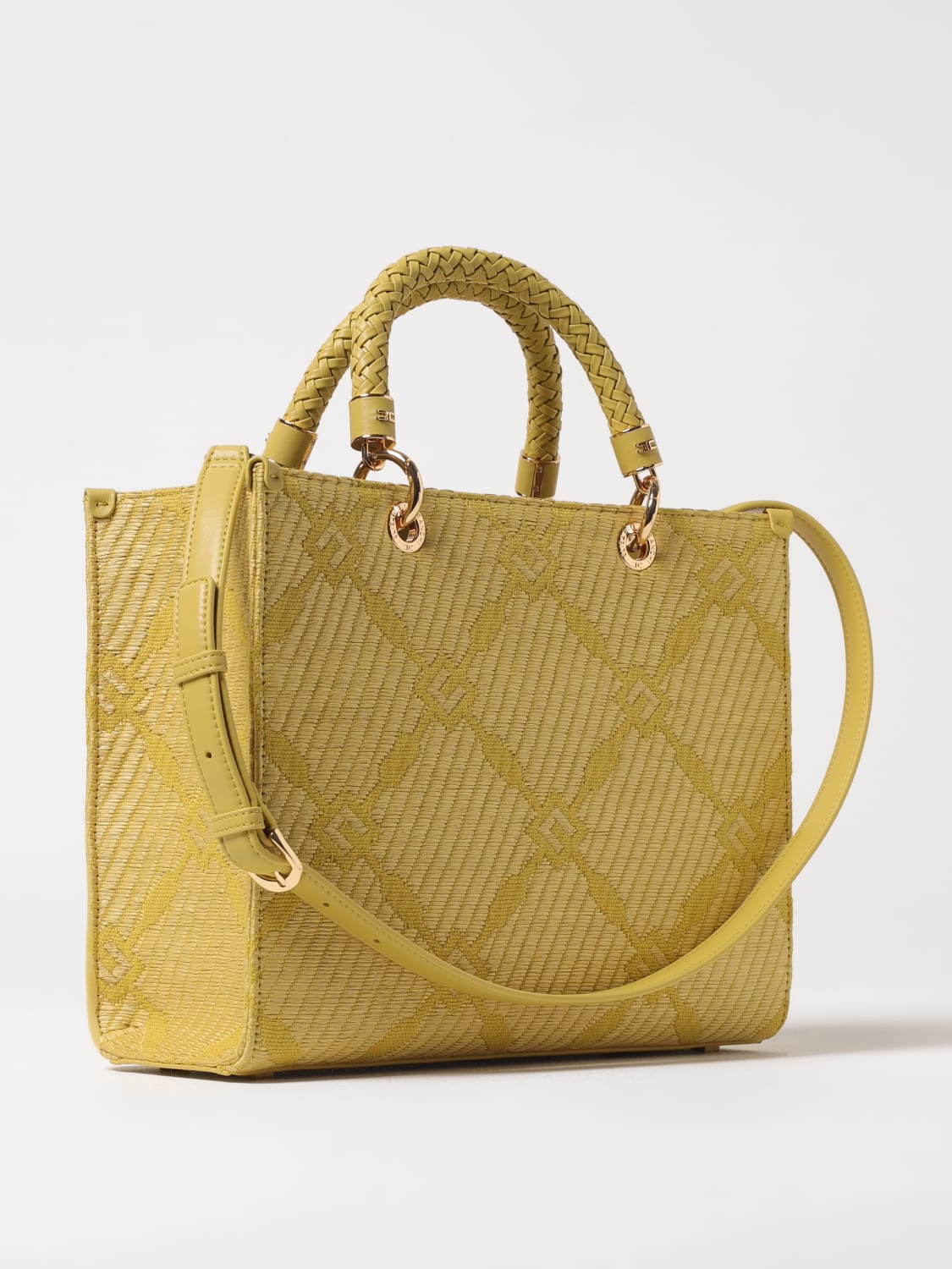トートバッグ Elisabetta Franchi SMALL TOTE RAFIA JACQUARD Elisabetta Franchi Woman Small Tote In Raffia Jacquard