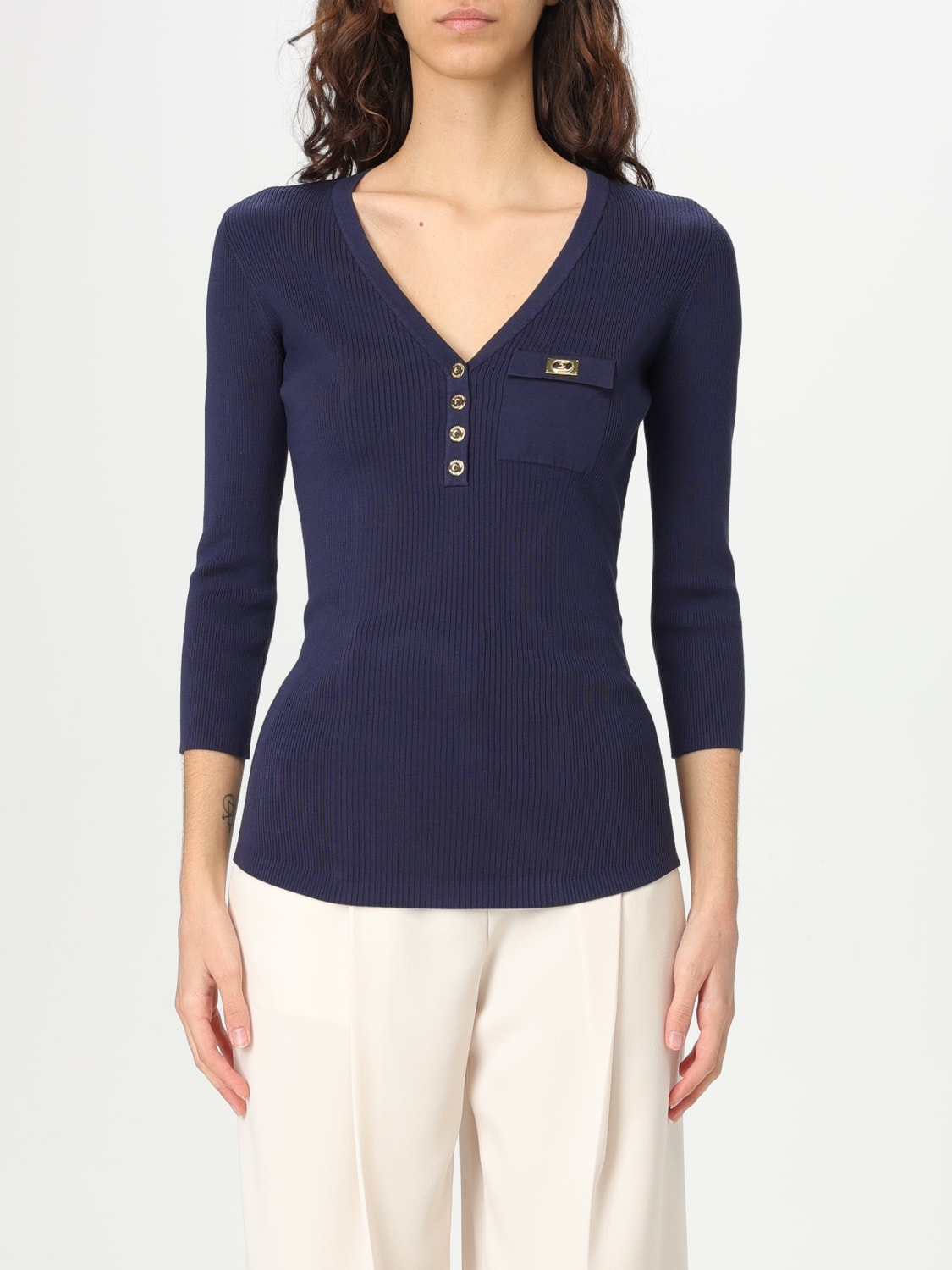 ELISABETTA FRANCHI SWEATER: Sweater woman Elisabetta Franchi, Blue - Img 1
