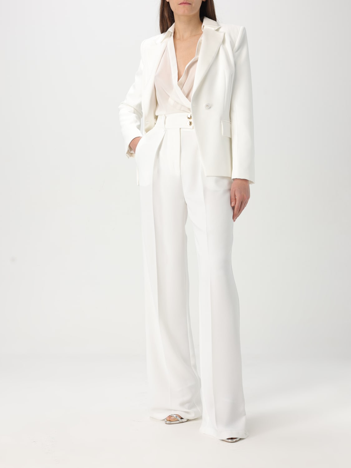 ELISABETTA FRANCHI TROUSERS: Trousers woman Elisabetta Franchi, Ivory - Img 2