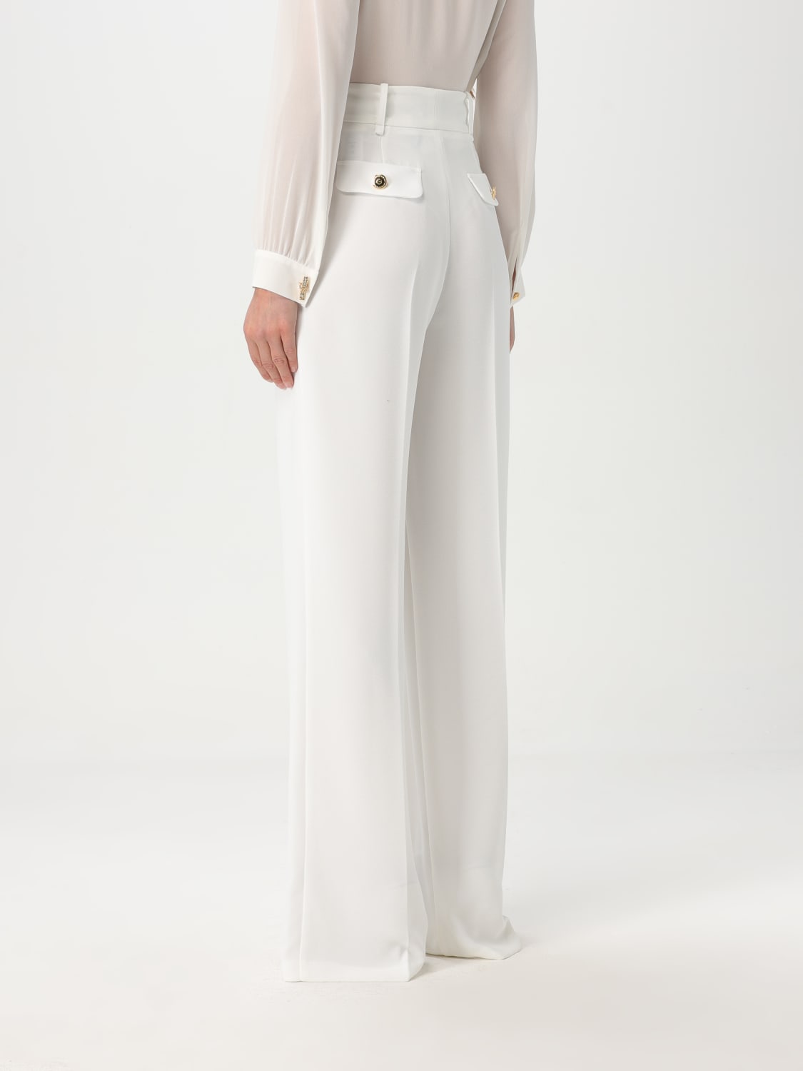 ELISABETTA FRANCHI TROUSERS: Trousers woman Elisabetta Franchi, Ivory - Img 3