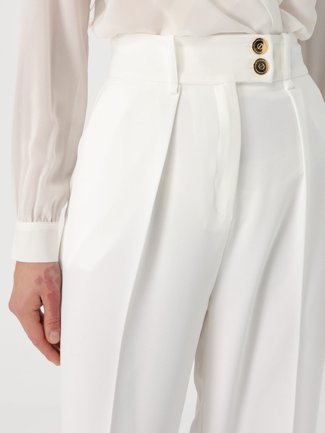 ELISABETTA FRANCHI TROUSERS: Trousers woman Elisabetta Franchi, Ivory - Img 4