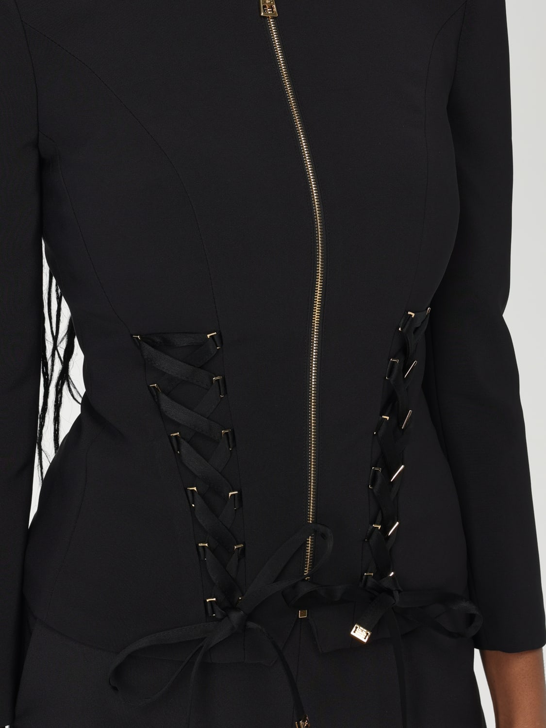 ジャケット ELISABETTA FRANCHI Woman Jacket Black GI135 110 ELISABETTA FRANCHI: crêpe jacket - Black | Elisabetta