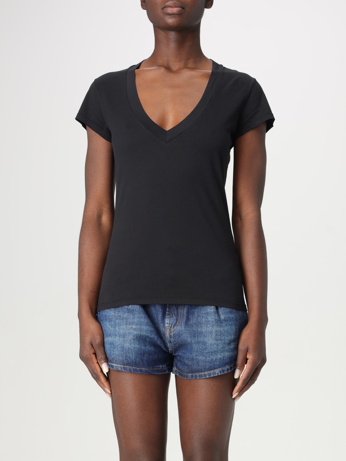 Tシャツ・カットソー DONDUP Woman T-Shirt Black DS036JF0350DXXX 999 DONDUP: T-shirt woman - Black | Dondup t-shirt