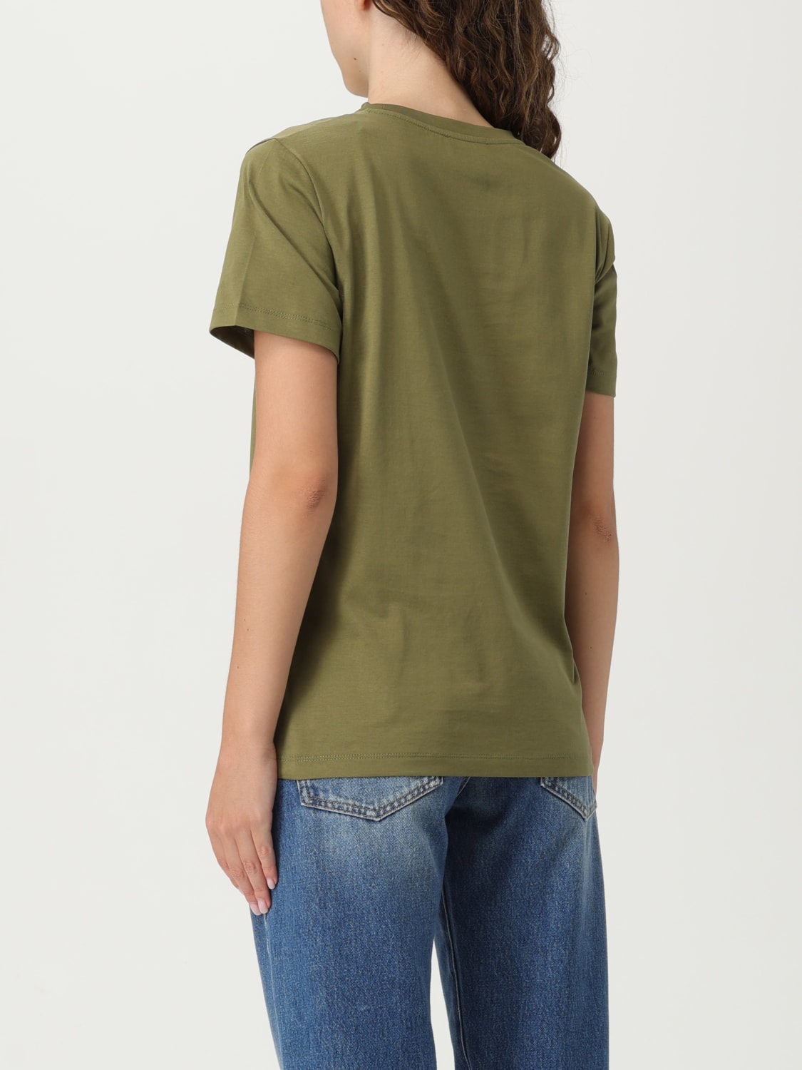 DONDUP: T-shirt basic con logo - Verde | T-Shirt Dondup