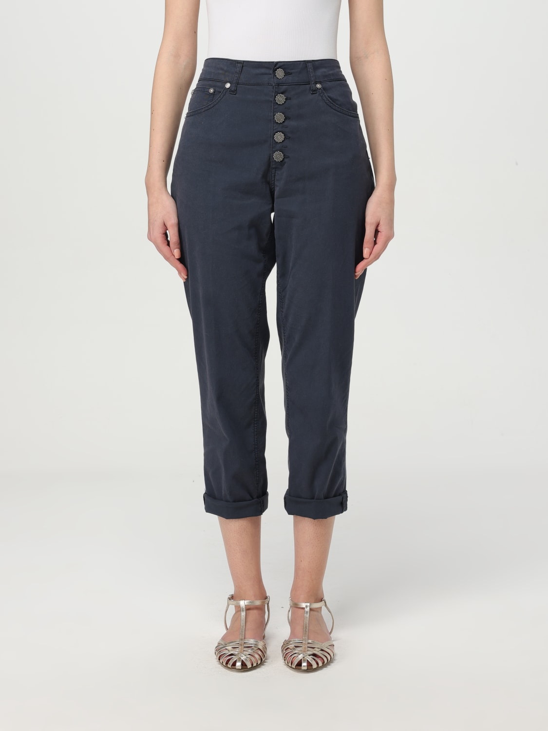 DONDUP PANTALONI: Jeans cropped Dondup in denim , Blue - Img 1