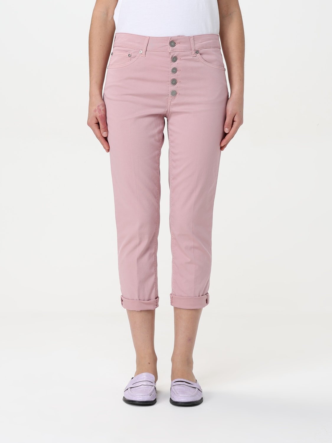 DONDUP PANTALONI: Jeans cropped Dondup in denim , Rosa - Img 1