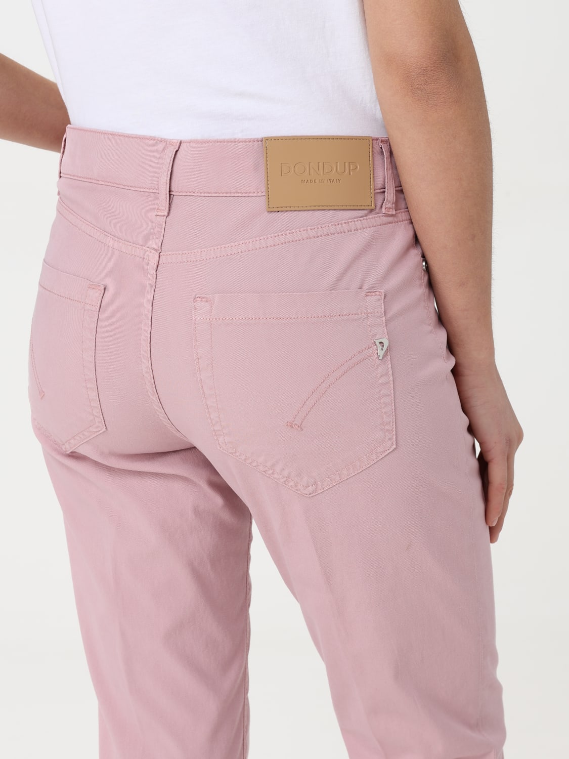 DONDUP PANTALONI: Jeans cropped Dondup in denim , Rosa - Img 3
