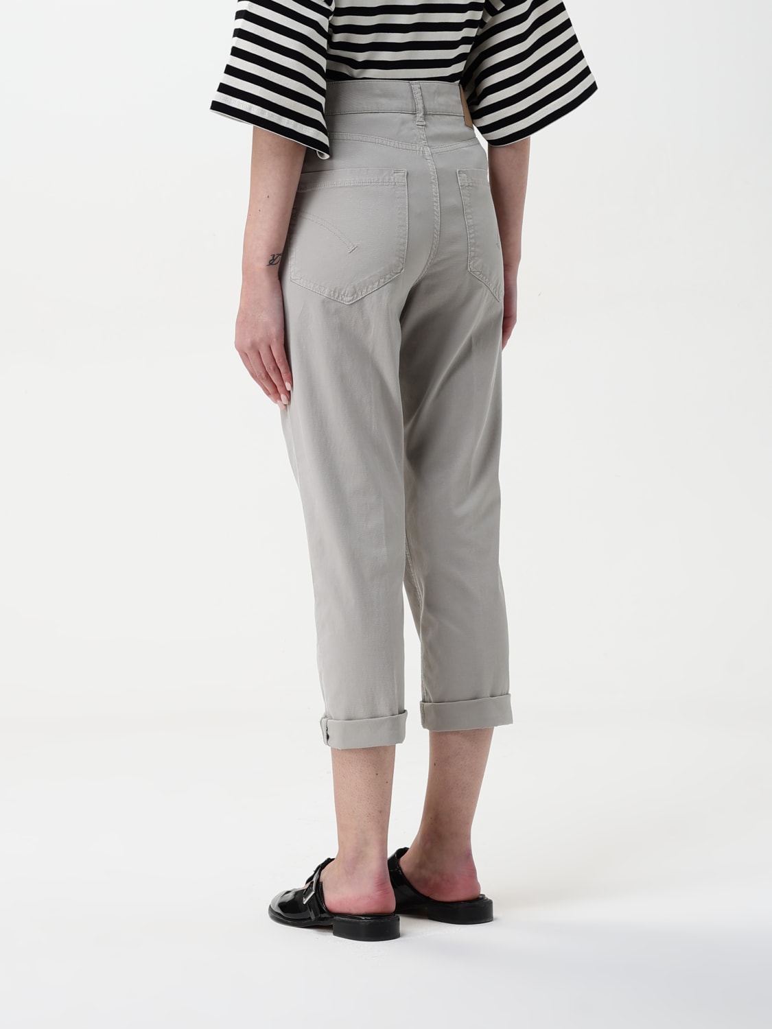 DONDUP PANTALONI: Jeans cropped Dondup in denim , Grigio - Img 2