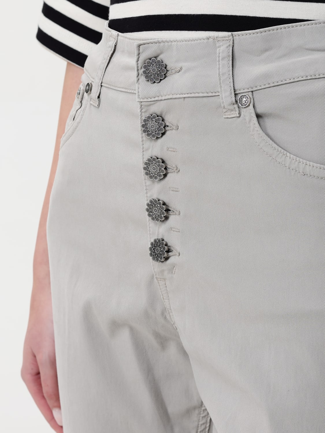 DONDUP PANTALONI: Jeans cropped Dondup in denim , Grigio - Img 3