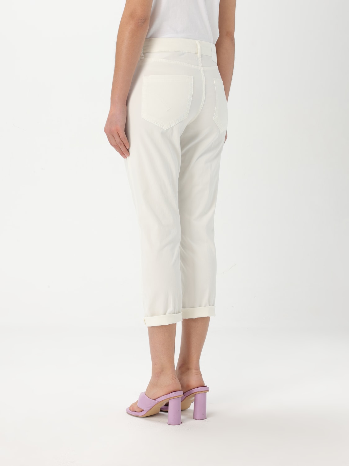 DONDUP PANTALONI: Jeans cropped Dondup in denim , Panna - Img 2