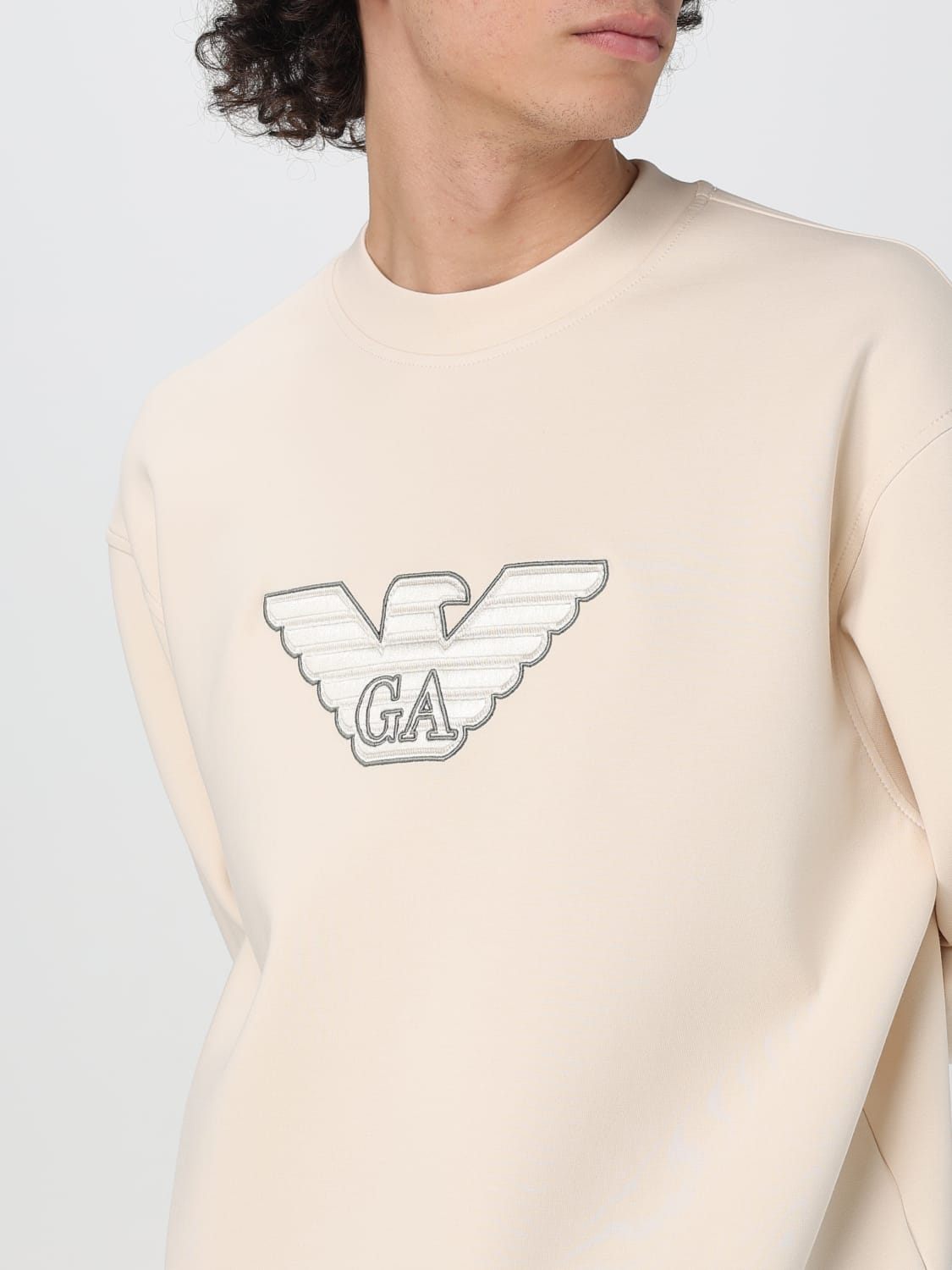 EMPORIO ARMANI SWEATSHIRT: Pull homme Emporio Armani, Beige - Img 3