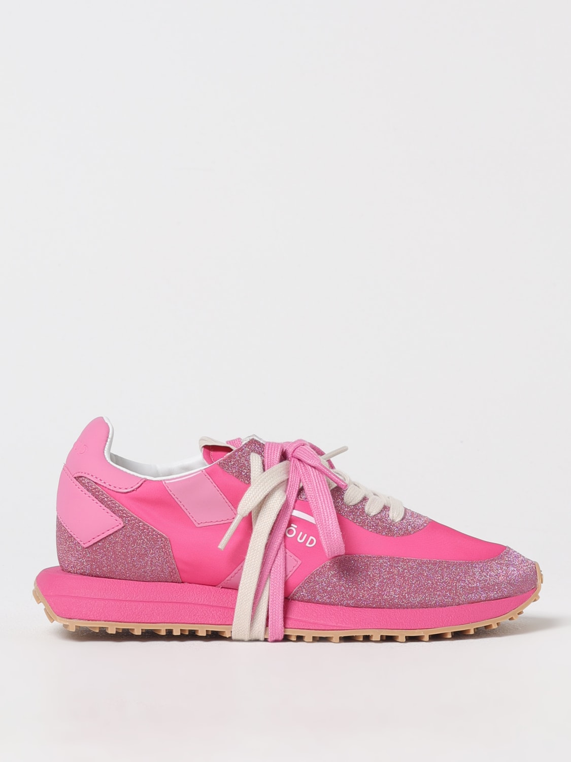 GHOUD SNEAKERS: Sneakers Rush Ghoud in pelle e tessuto glitter , Fuxia - Img 1