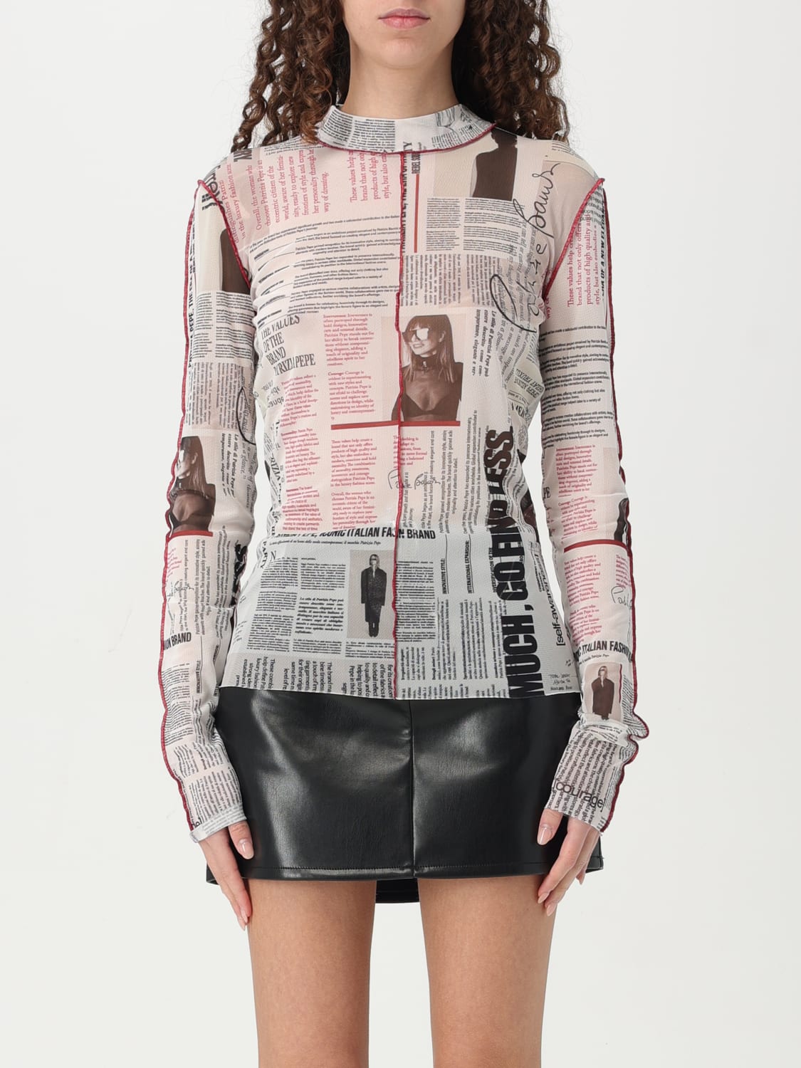 PATRIZIA PEPE MAGLIA: Maglia in tulle a lupetto Patrizia Pepe, Bianco - Img 1