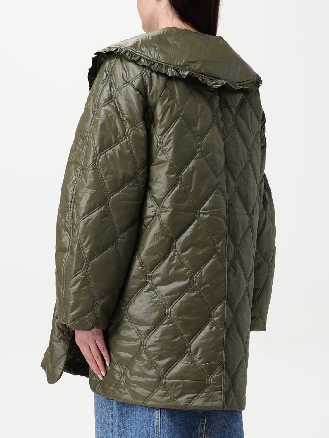 ジャケット GANNI Woman Jacket Kaki W0171 861 GANNI: women's down jacket - Kaki | Ganni jacket W0171