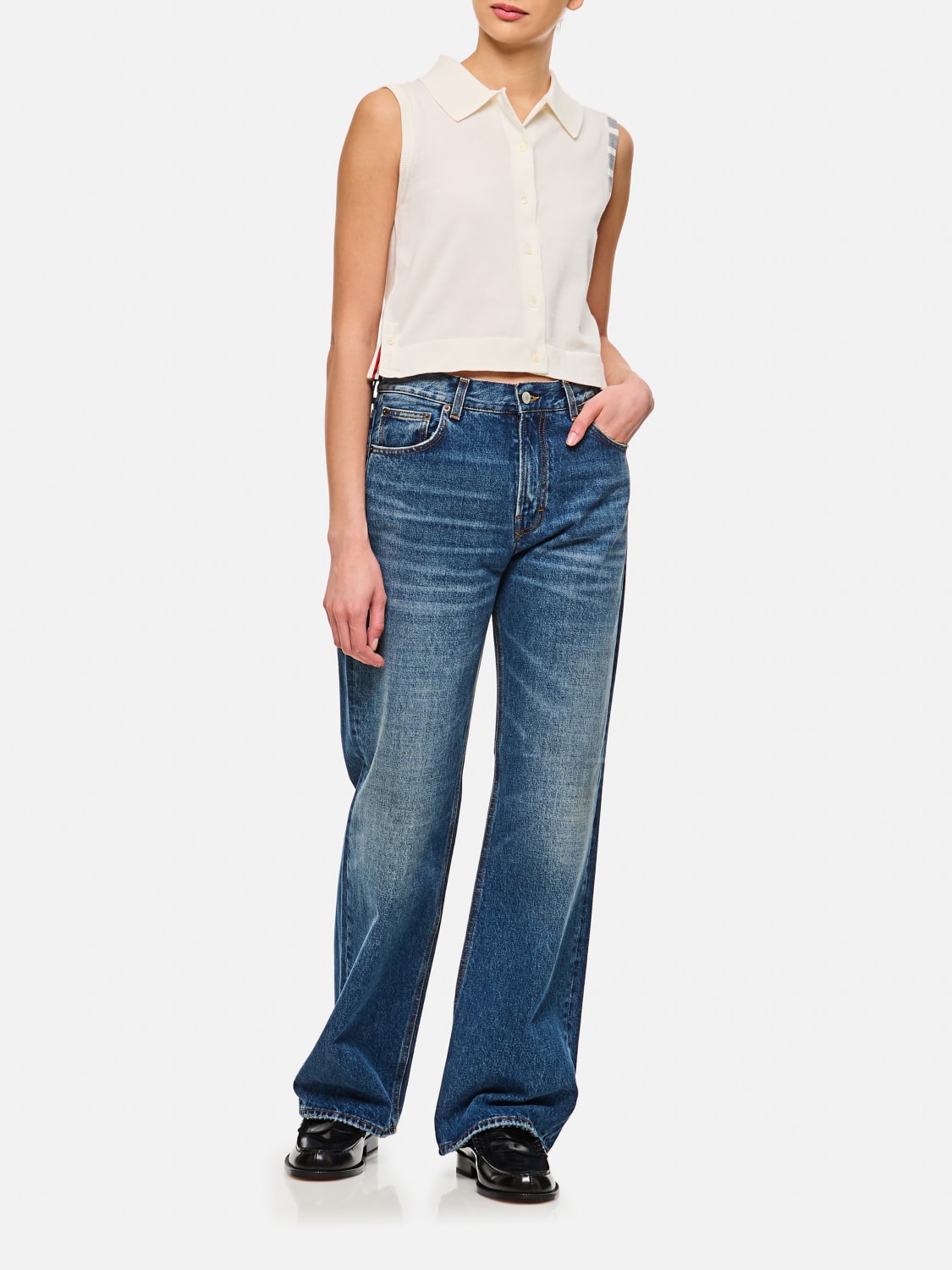 THOM BROWNE WAISTCOAT: Top woman Thom Browne, White - Img 2