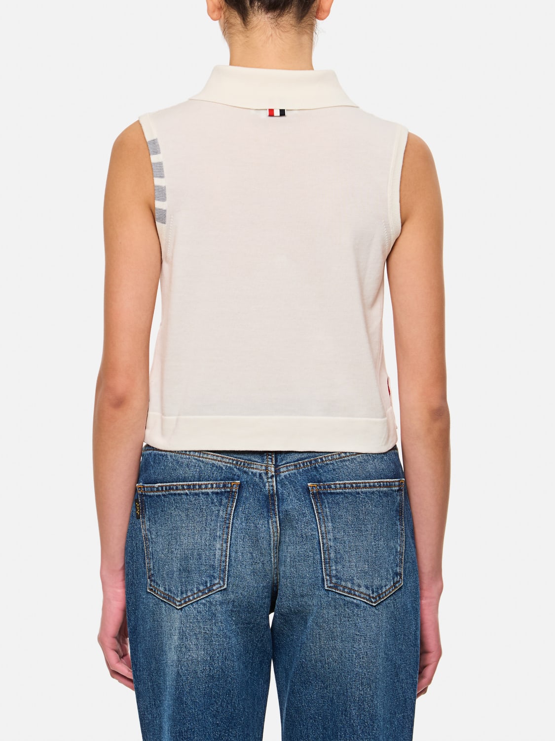 THOM BROWNE WAISTCOAT: Top woman Thom Browne, White - Img 3