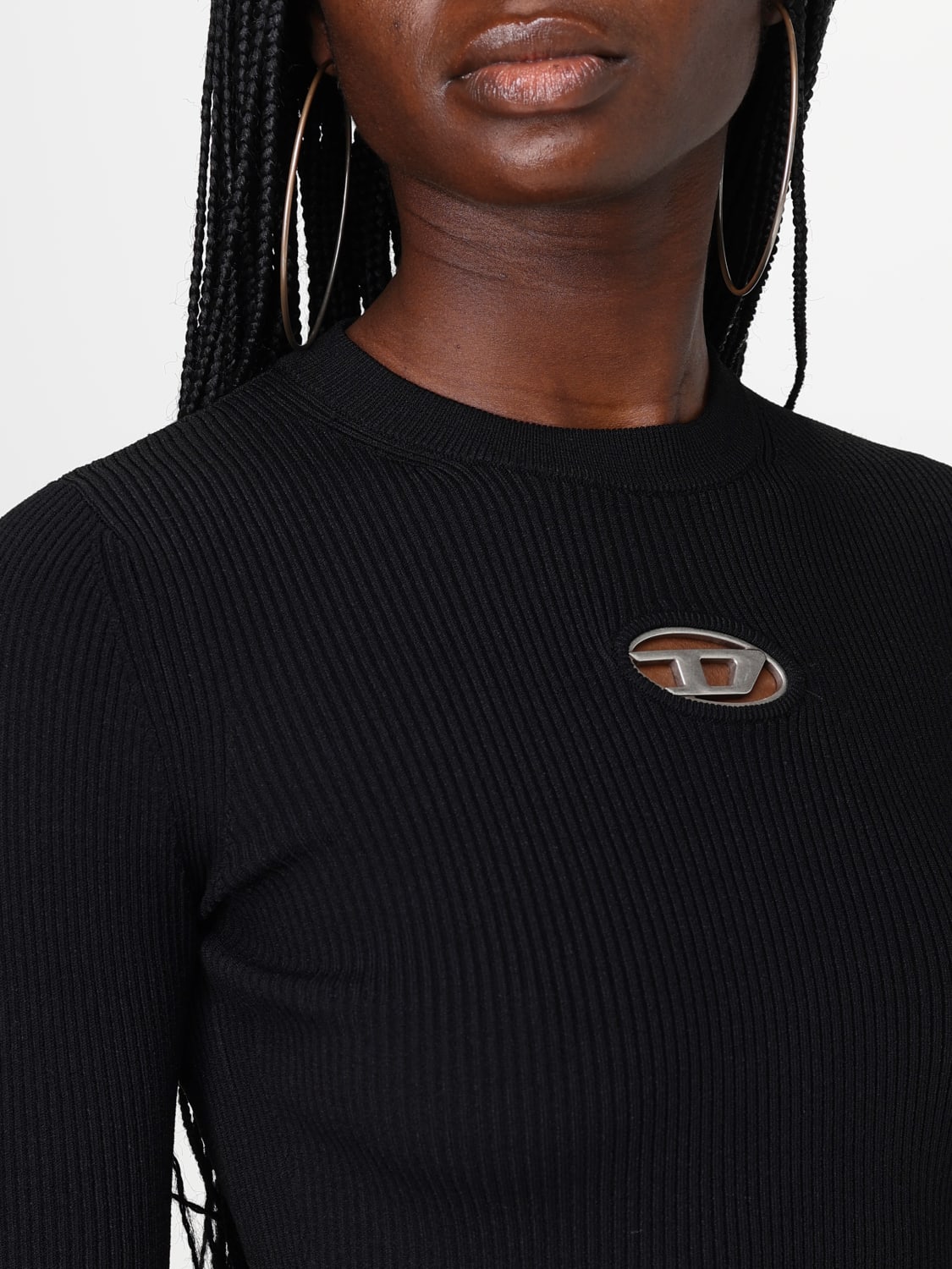 DIESEL TOP: Top Diesel in maglia , Nero - Img 4