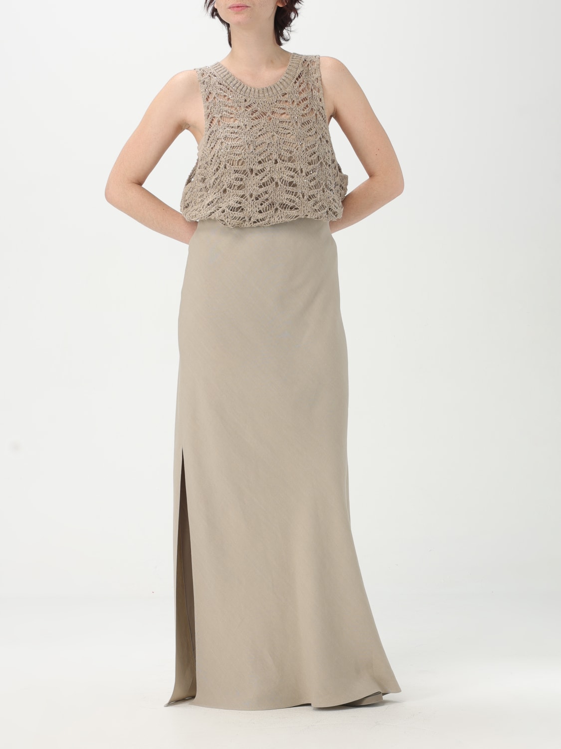 BRUNELLO CUCINELLI SKIRT: Skirt woman Brunello Cucinelli, Beige - Img 2