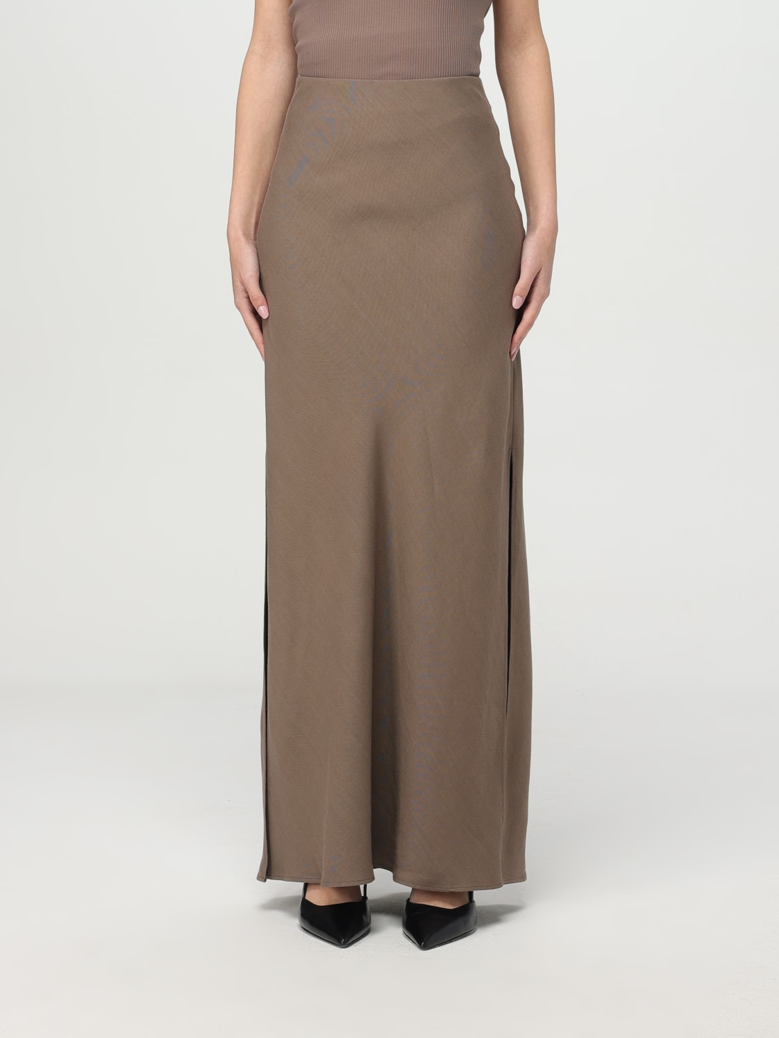 スカート BRUNELLO CUCINELLI Woman Skirt Beige MH126G3396 C3095 Brunello Cucinelli Slit Skirt - Beige - Women | MH126G3396C3095