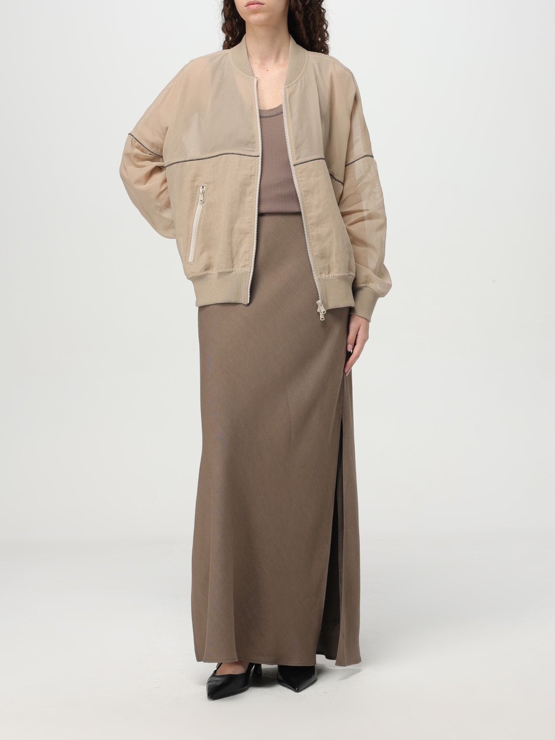 BRUNELLO CUCINELLI SKIRT: Skirt woman Brunello Cucinelli, Brown - Img 2