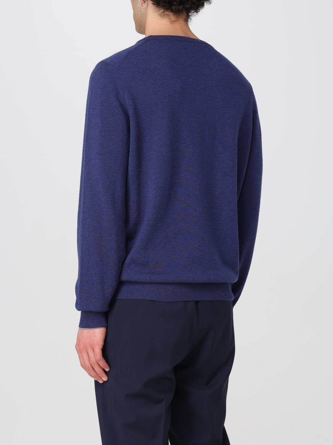 BRUNELLO CUCINELLI 毛衣: 毛衣 男士 Brunello Cucinelli, 蓝色 - Img 3