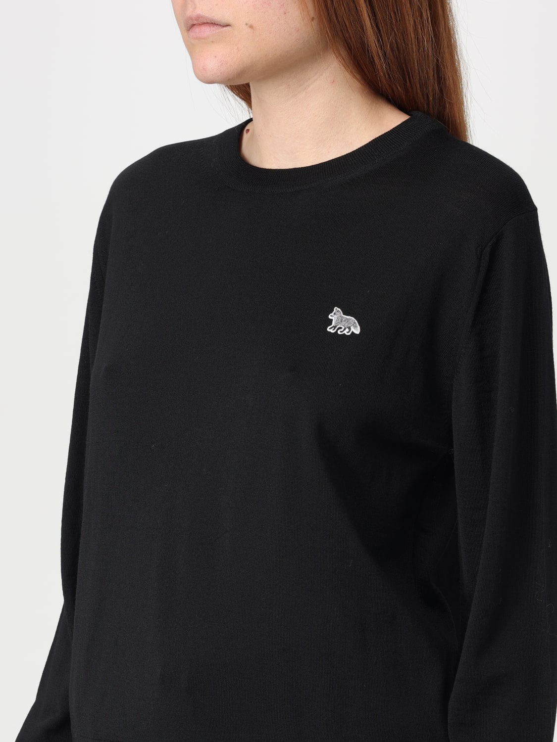 MAISON KITSUNÉ MAGLIA: Pullover Maison Kitsuné in lana , Nero - Img 3