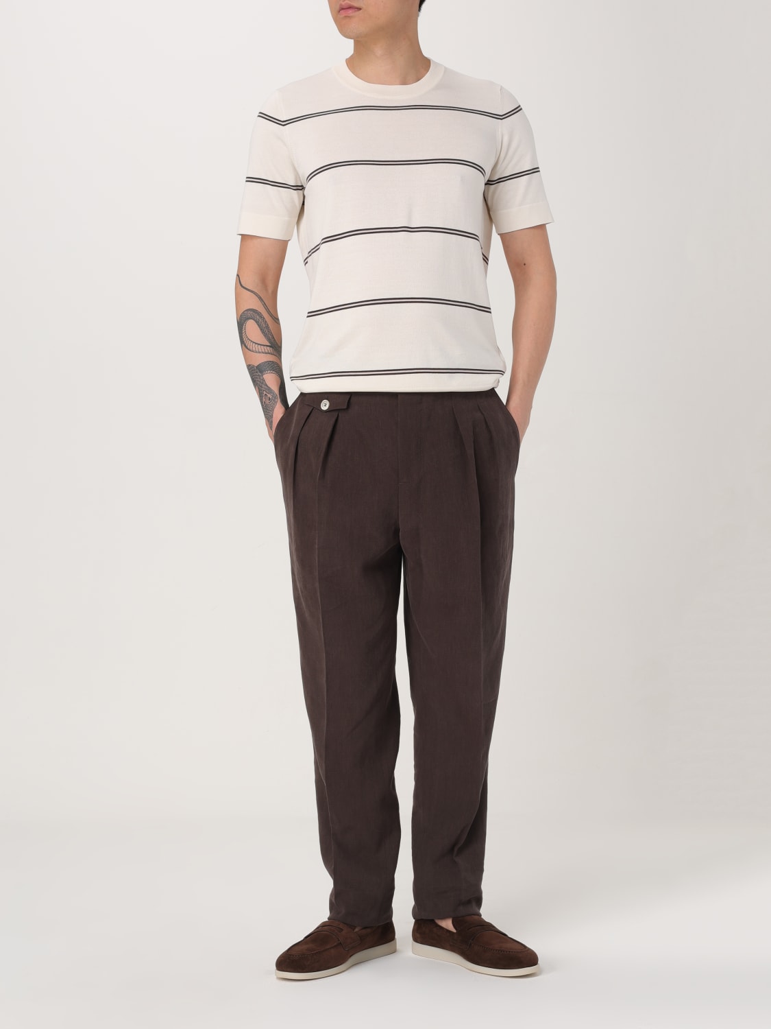 Tシャツ・カットソー BRUNELLO CUCINELLI Men T-shirt Beige M29805500 CTD66 Brunello Cucinelli crew neck t shirt – Daniello.com