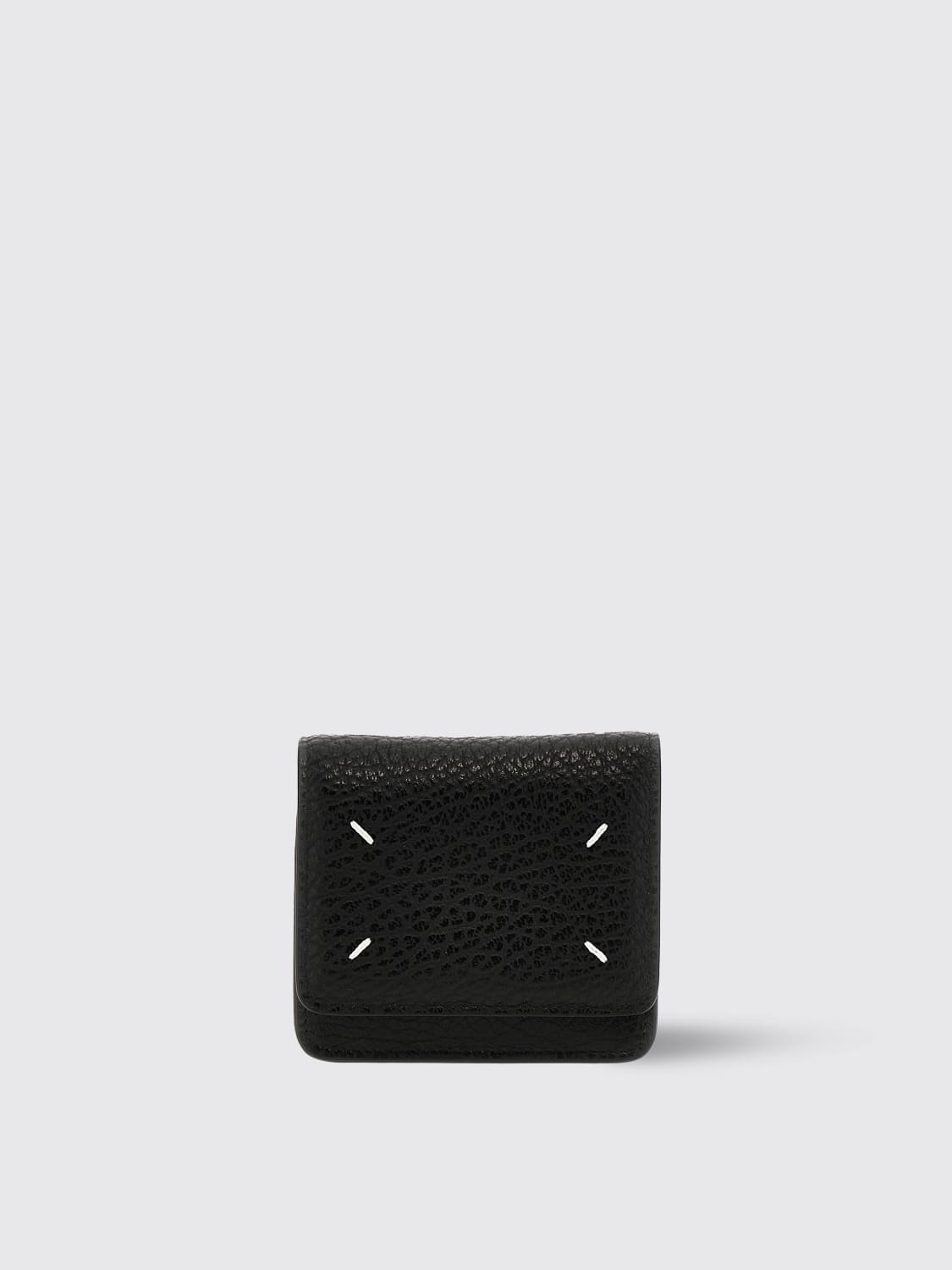 MAISON MARGIELA PORTAFOGLIO: Portafoglio Maison Margiela in pelle a grana con tracolla, Nero - Img 1