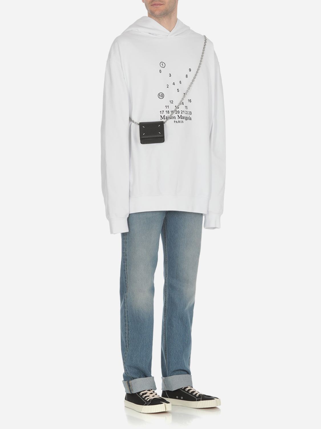 MAISON MARGIELA PORTAFOGLIO: Portafoglio Maison Margiela in pelle a grana con tracolla, Nero - Img 2
