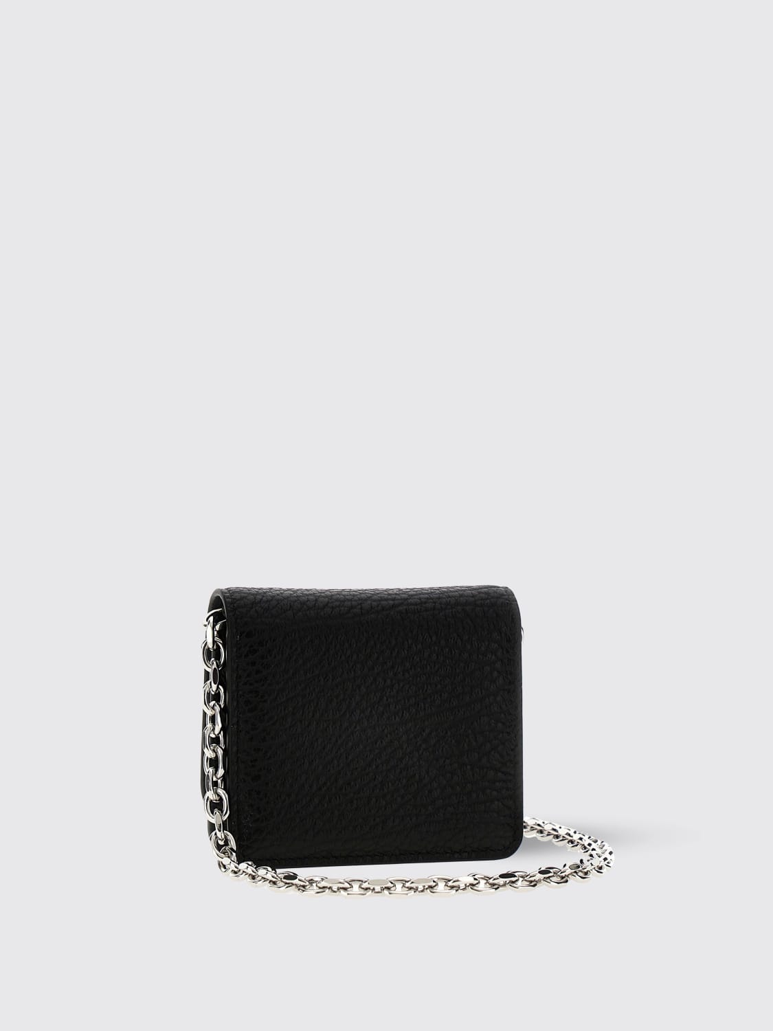 MAISON MARGIELA PORTAFOGLIO: Portafoglio Maison Margiela in pelle a grana con tracolla, Nero - Img 3