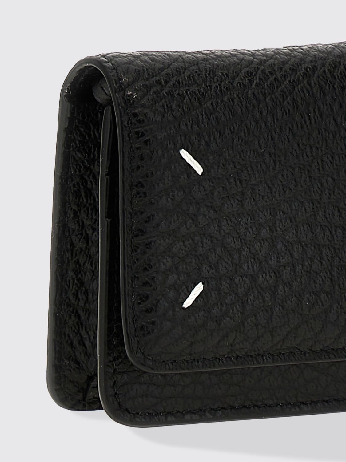 MAISON MARGIELA PORTAFOGLIO: Portafoglio Maison Margiela in pelle a grana con tracolla, Nero - Img 4