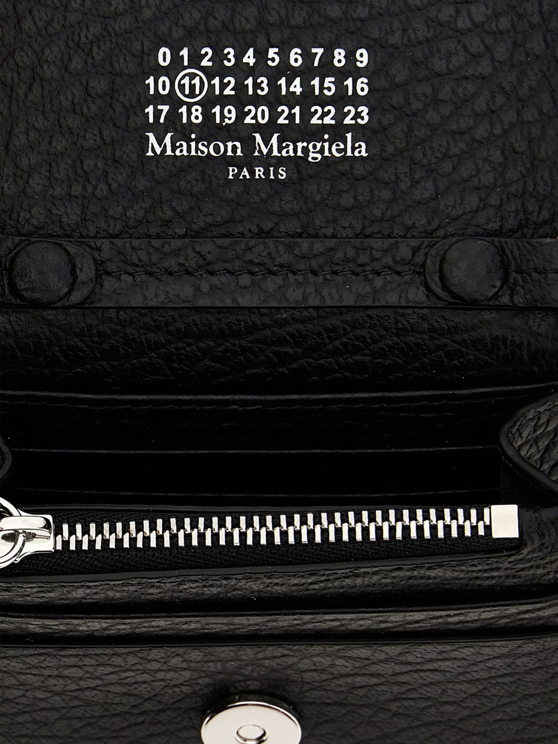 MAISON MARGIELA PORTAFOGLIO: Portafoglio Maison Margiela in pelle a grana con tracolla, Nero - Img 5