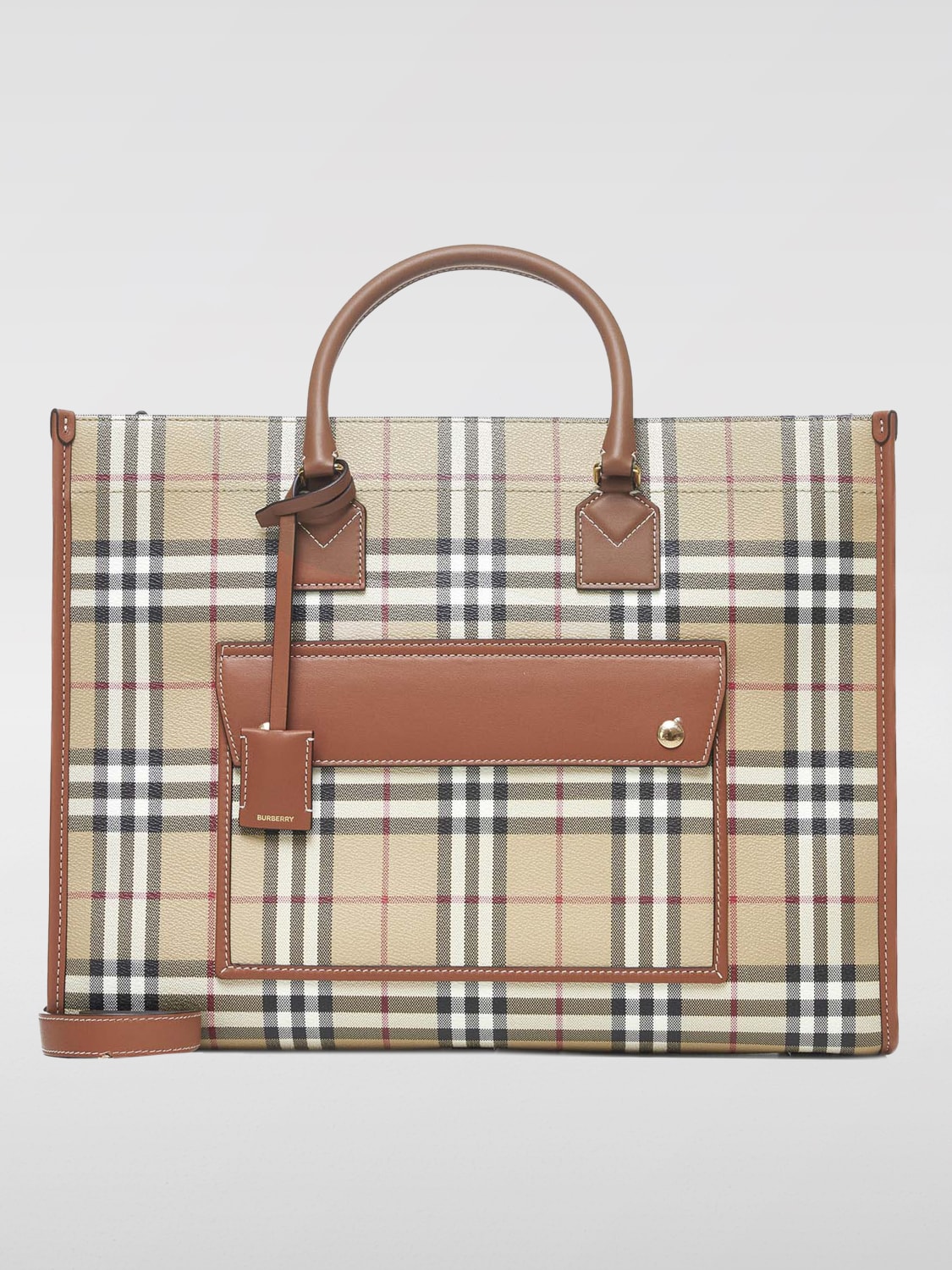 BURBERRY HANDBAG: Handbag woman Burberry, Brown - Img 1
