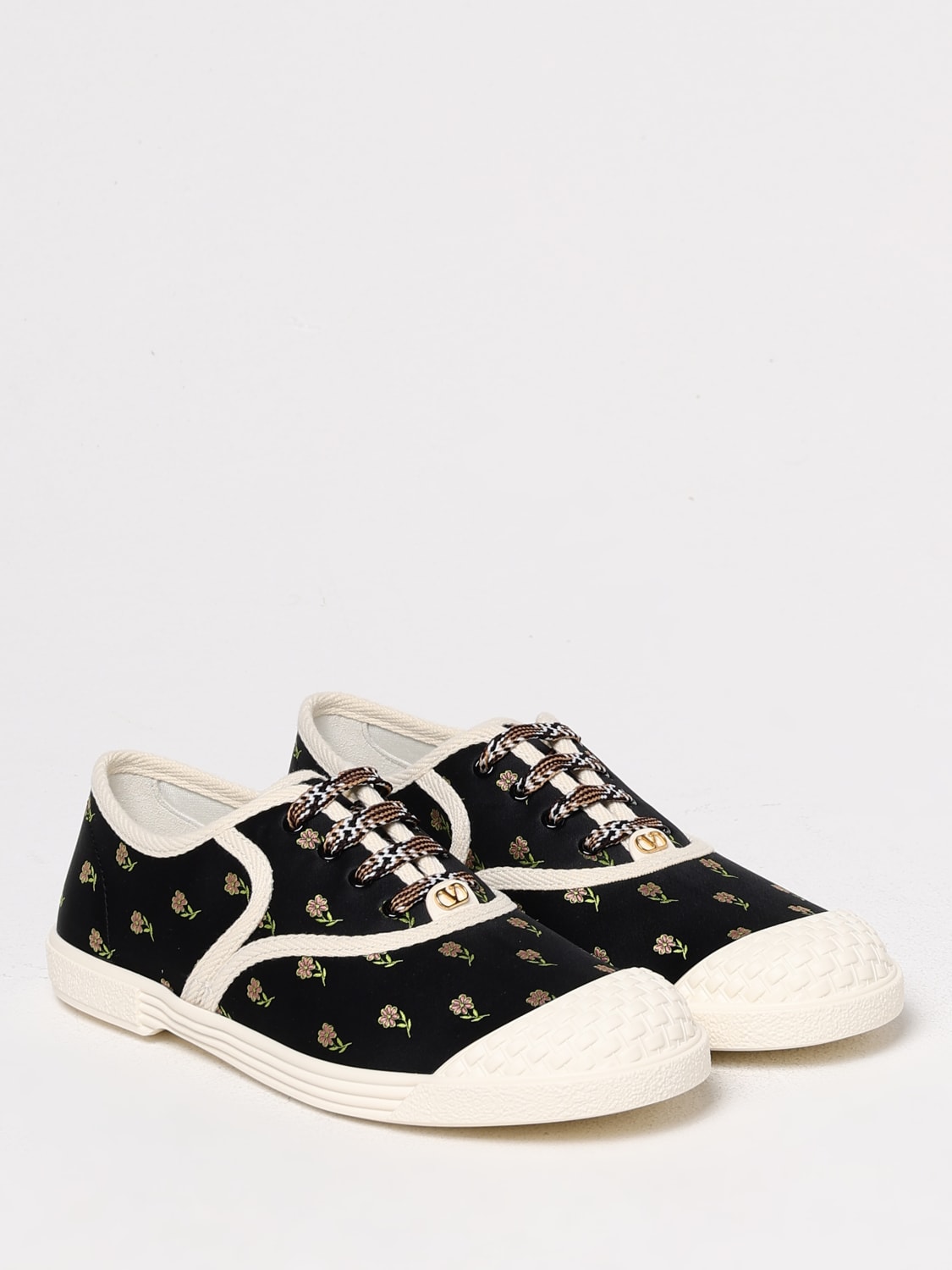 VALENTINO GARAVANI SNEAKERS: Sneakers Bay by Bay Valentino Garavani in canvas con ricamo floreale , Fantasia - Img 2