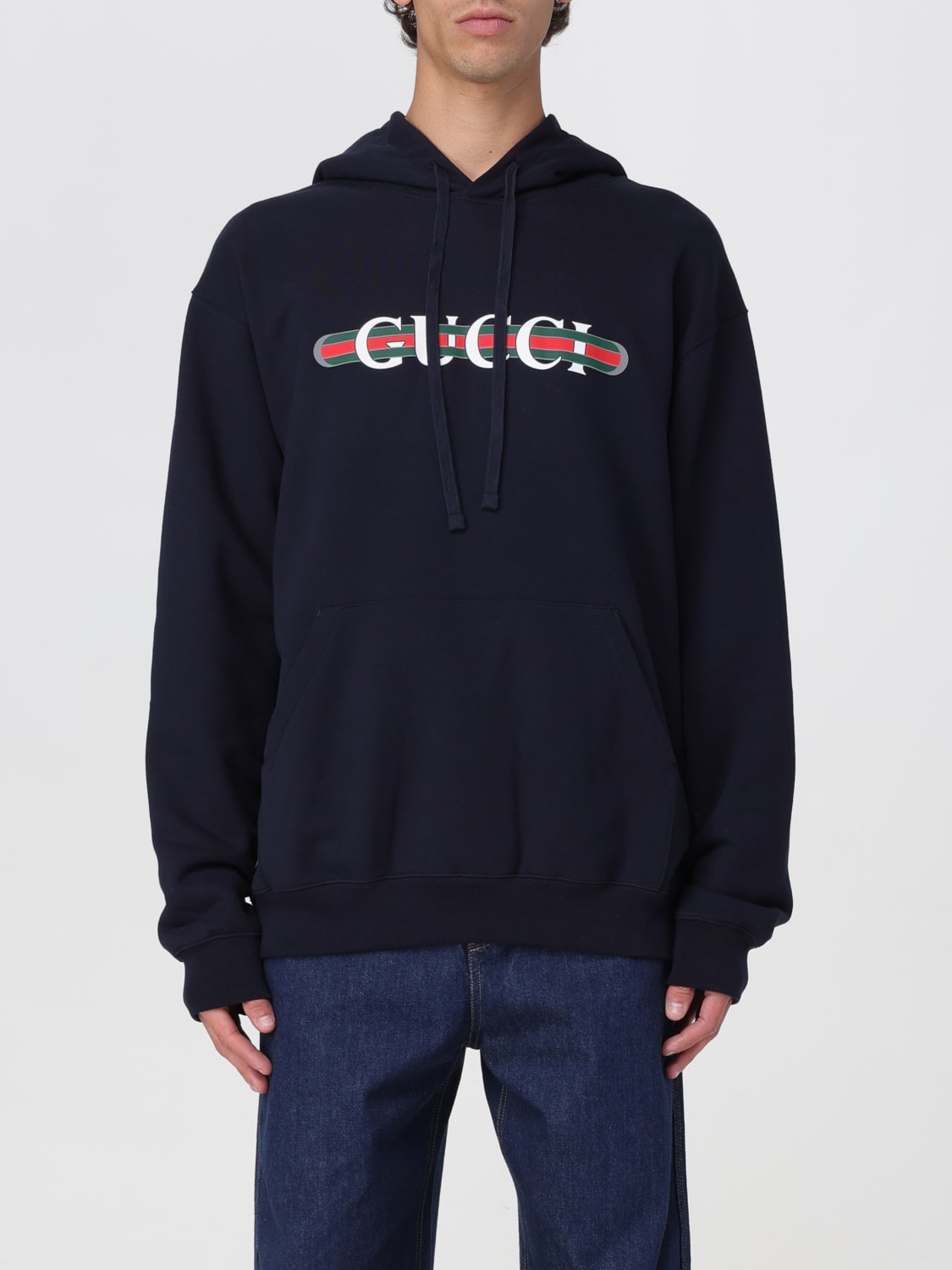 【GUCCI】HOODED SWEATSHIRT◆788771XJG59 GUCCI: Sweatshirt men - Blue | Gucci sweatshirt 788771XJG59