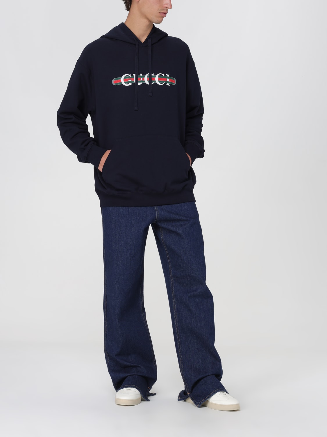 【GUCCI】HOODED SWEATSHIRT◆788771XJG59 Printed cotton jersey hooded sweatshirt in grey | GUCCI® US