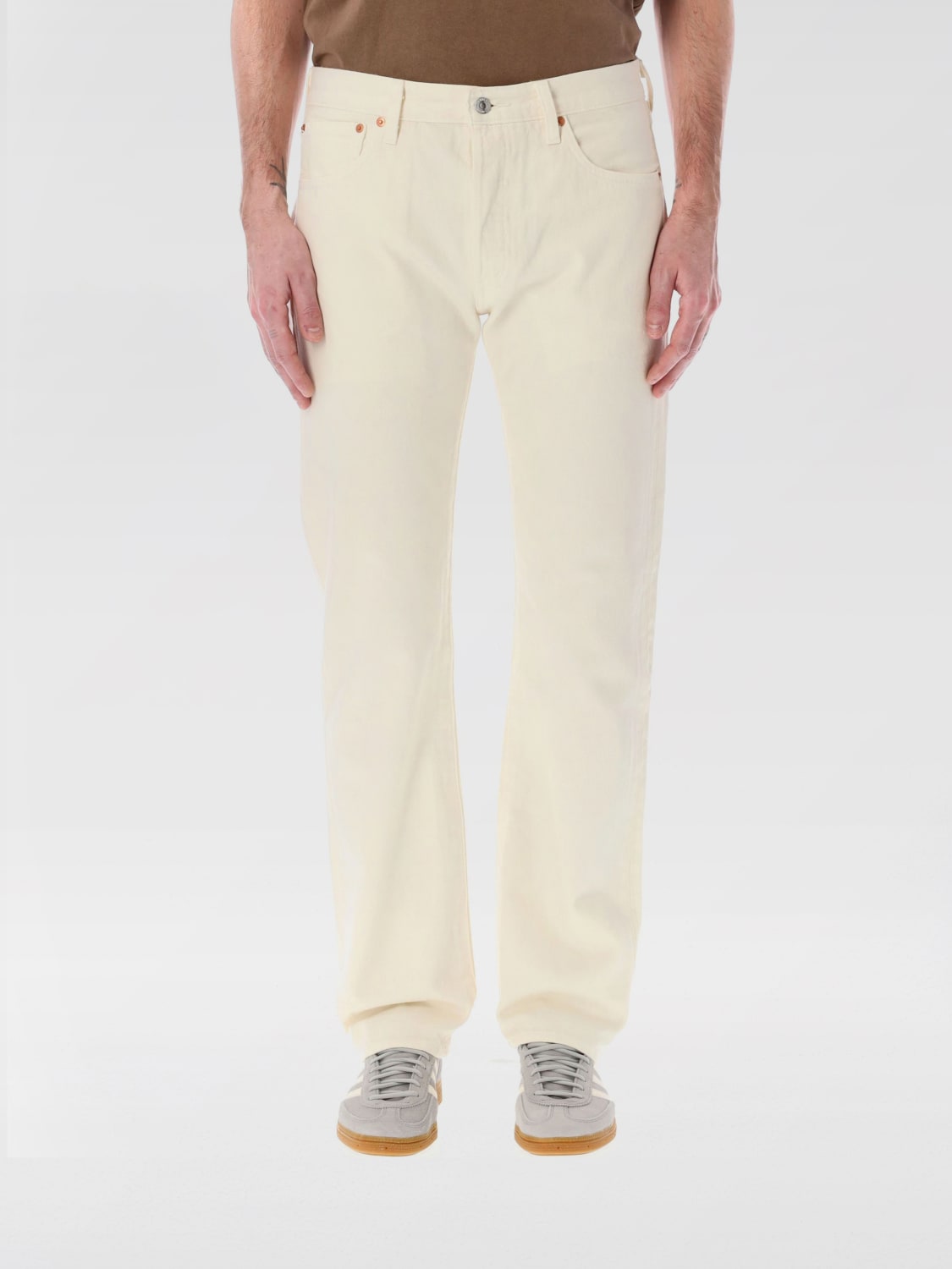 LEVI'S JEANS: Jeans 501 Levi's in denim , Bianco - Img 1