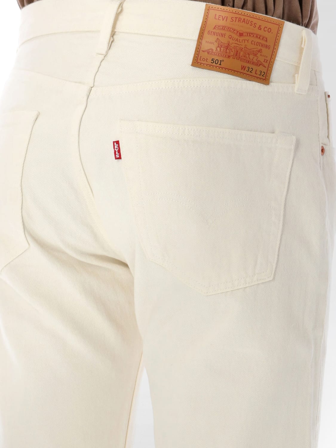 LEVI'S JEANS: Jeans 501 Levi's in denim , Bianco - Img 3
