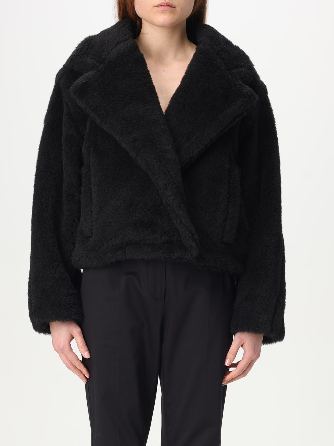 MAX MARA CAPPOTTO: Cappotto teddy Oggeri in alpaca Max Mara, Nero - Img 1